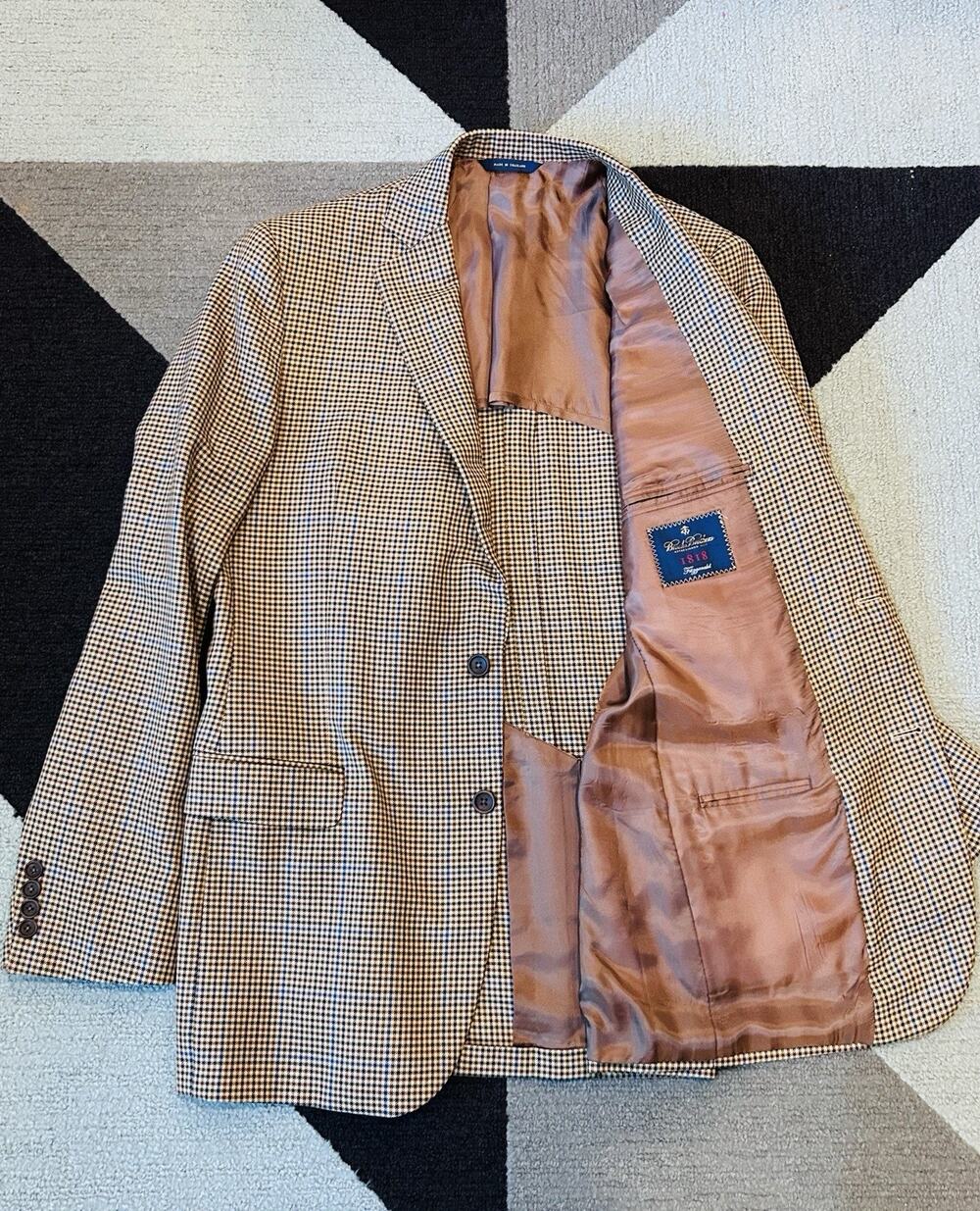 Brooks Brothers 1818 Fitzgerald Houndstooth Wool Sport Coatl Blazer Size 42L